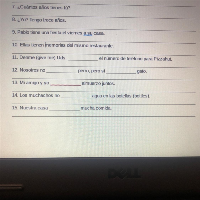 Help ? 11- 15 . Spanish-example-1