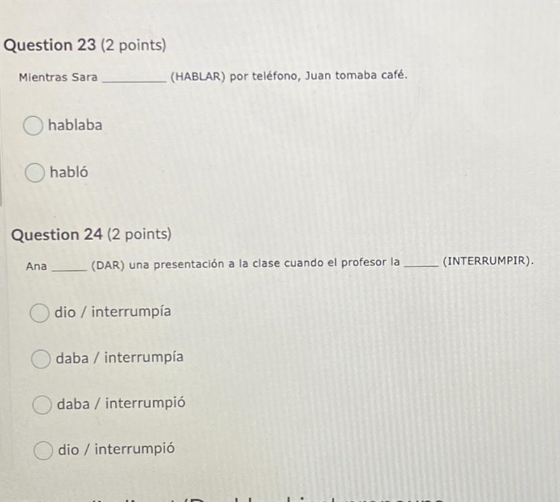 PLEASE HELP! SPANISH 2 preterite vs imperfect-example-1