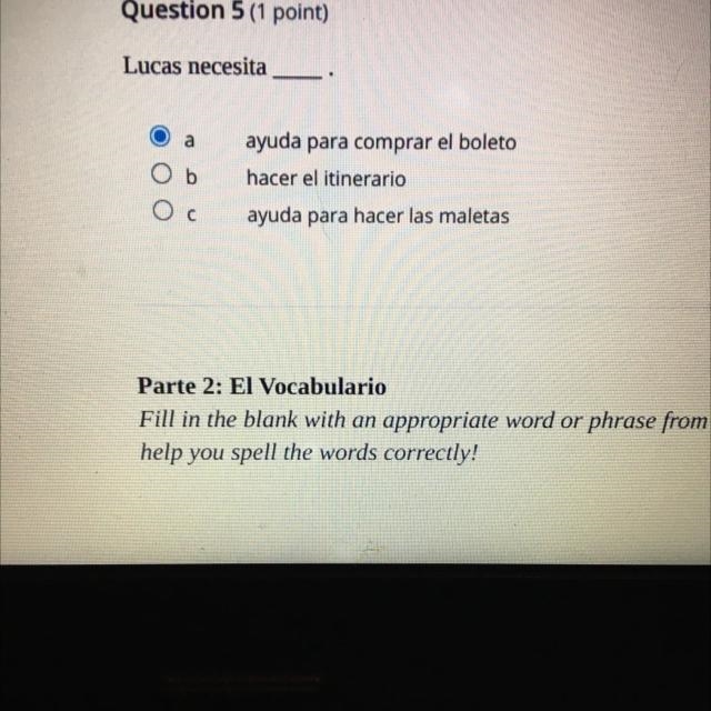 Is anyone fluent in Spanish and can help me with my test ?? Please I need hell-example-1