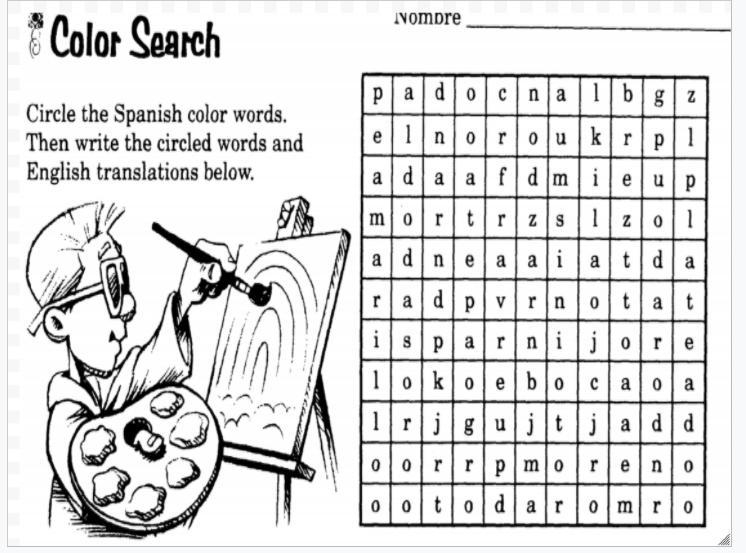 I just need someone to finish the spanish word search for me plz. it is for colors-example-1