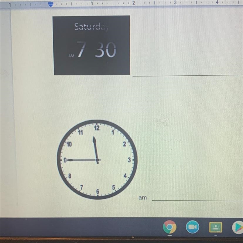 Look at the clock and tell me what time it is in Spanish right out your answer for-example-1