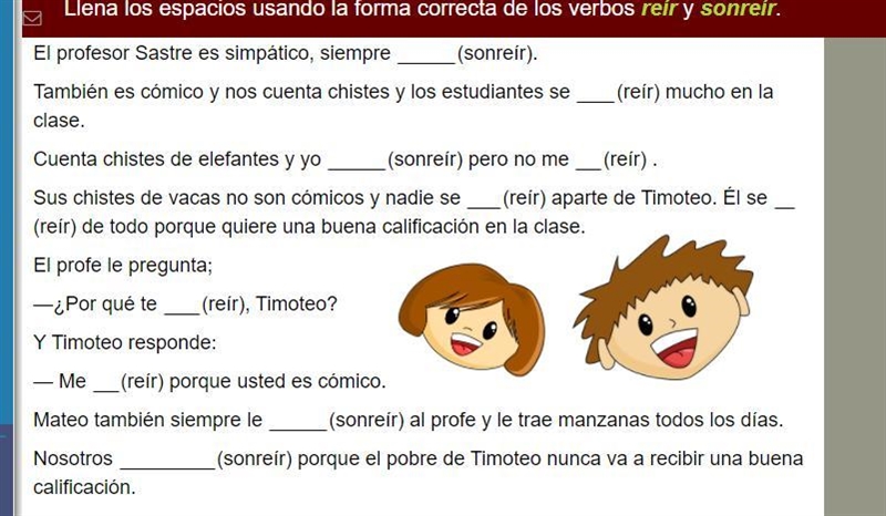 HELPPP! Please conjugate the words in parenthesis to present tense!-example-1