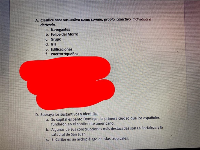 It’s for Spanish I just need help with A. And D. Plz and thank u!!!-example-1