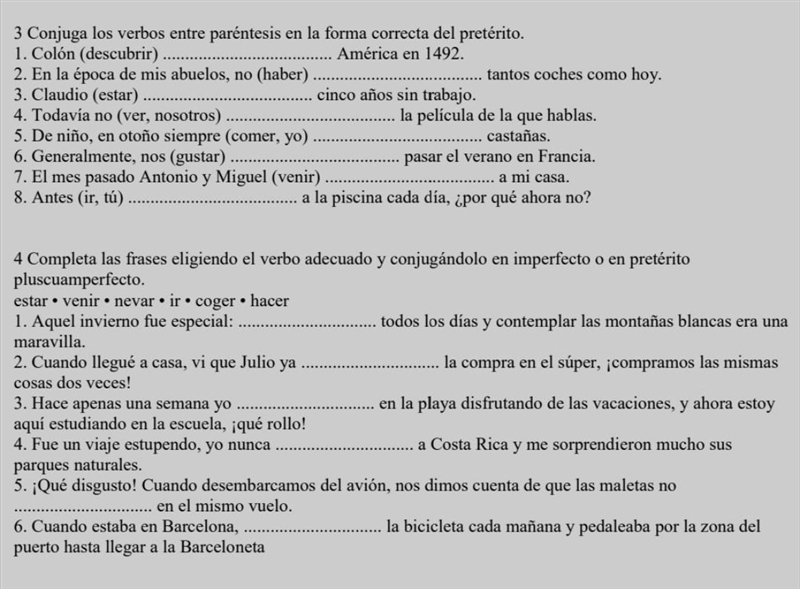 hey, I'm an Italian student. can someone please help me with these spanish exercises-example-1