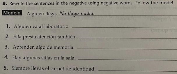 PLEASSSSE HELP!!!!!!!!!!!!! EASY SPANISH WORK HELLLLLP111!!!!!!!!!!!!!! ONLY 5 QUESTIONS-example-1