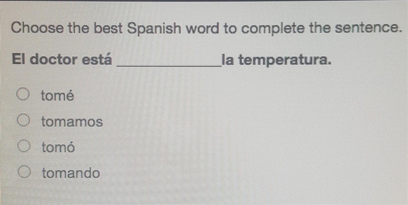 Choose the best Spanish word to complete the sentence ​-example-1