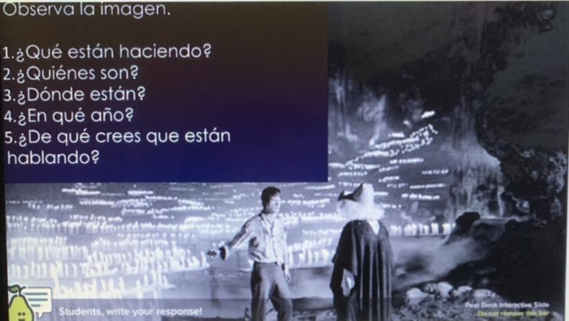 Observa la imagen. 1.¿Qué están haciendo? 2.¿Quiénes son? 3.¿Dónde están? 4.¿En qu-example-1