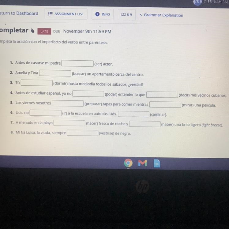 Completa la oración con el Imperfecto del verbo entre paréntesis. 1. Antes de casarse-example-1