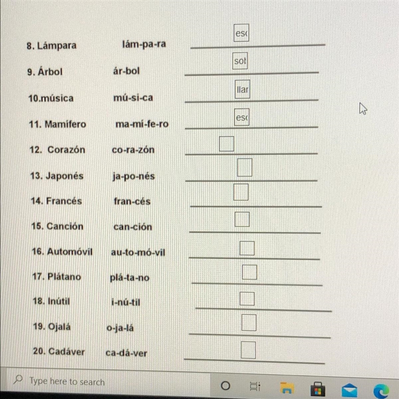 Classify the word according to the written accent. Aguda, Llana, Esdrújula, Sobresdr-example-1