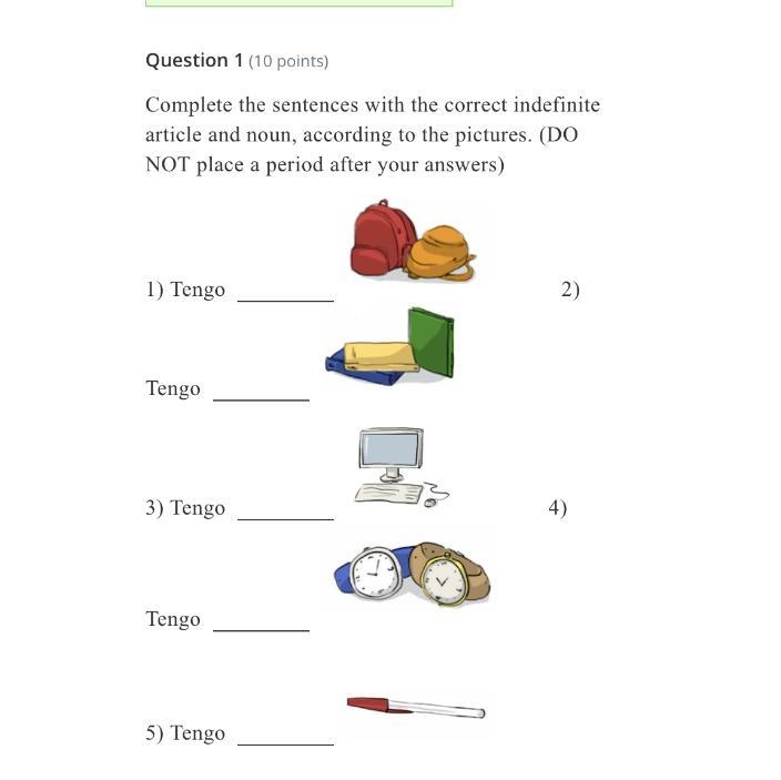 Complete the definite and indefinite article noun according to the picture-example-1