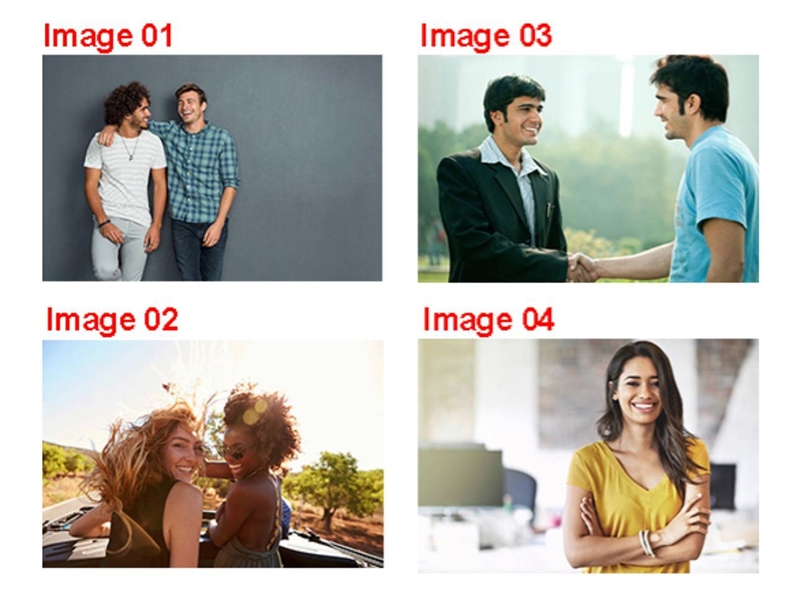 Match the word or expression with its correct image. 1. Amigo. A. Image one 2. Amiga-example-1