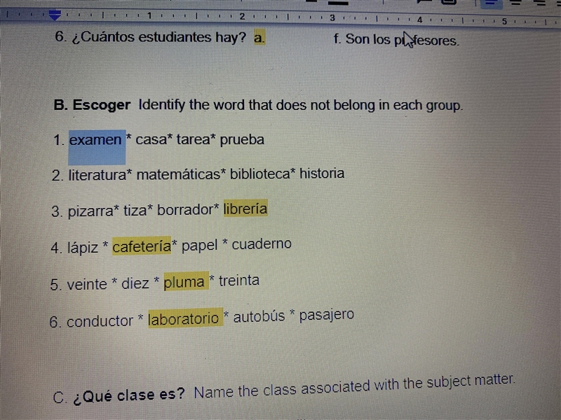 Can anyone tell me what 1&2 are and if the other questions are correct-example-1