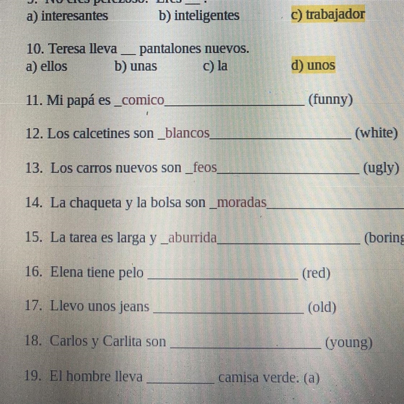 HELP PLEASE 16-19 SPANISH HOMEWORK-example-1