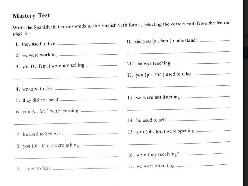 This is meant to be done in the imperfect, because its imperfect tense practice.-example-1