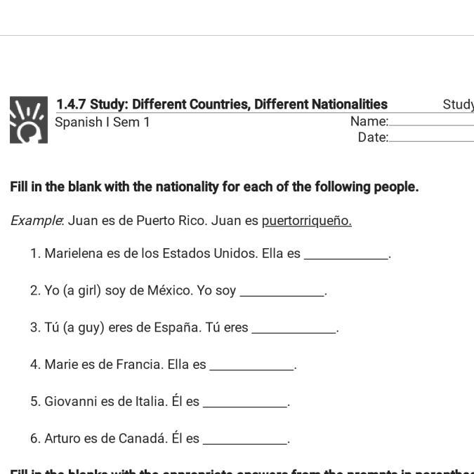 Can someone fill in the blanks in spanish Plz-example-1