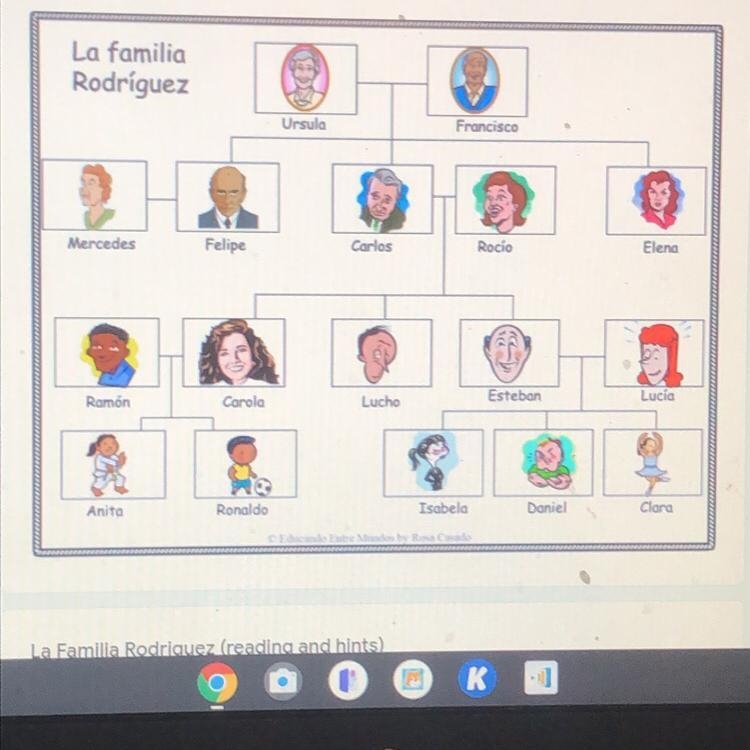 What pair of children are gemelos? -isabella & Daniel -Anita & Ronaldo -lucho-example-1