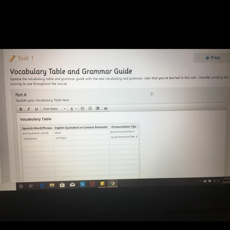 Please help me! update your vocabulary table!! someone!!-example-1