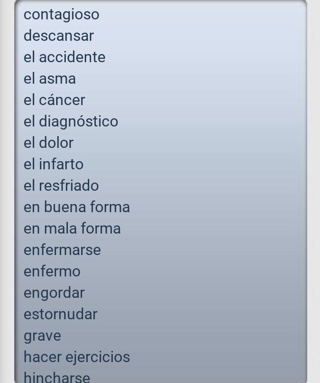 N 4-5 Spanish sentences, explain your situation or medical problem to the doctor.-example-2