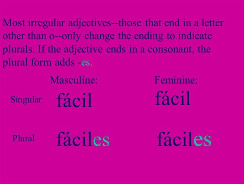 Change each sentence below to the plural. El inglés es un curso fácil. El inglés y-example-1