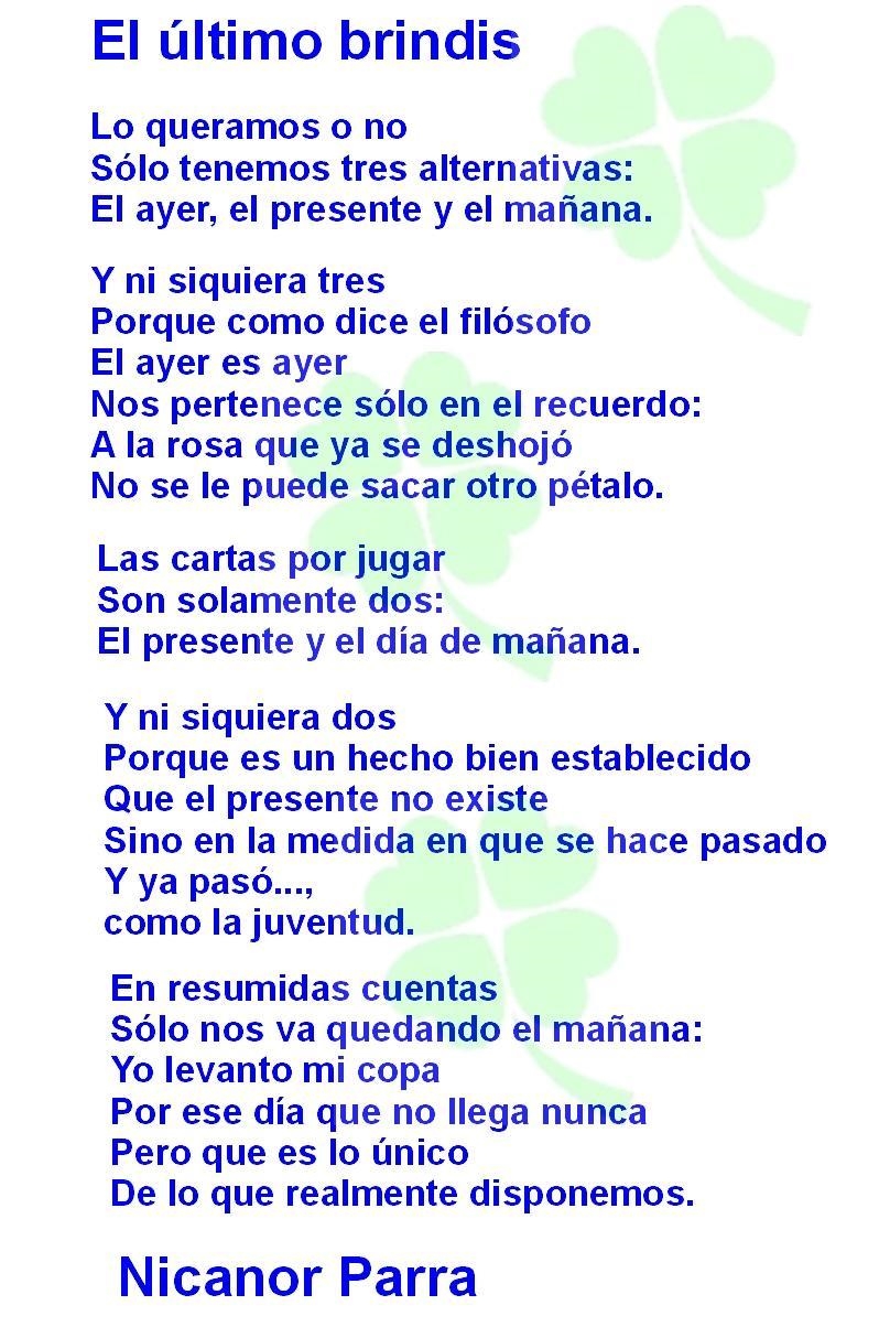 El poema menciona que sólo tenemos tres . En el poema se dice que sólo nos queda el-example-1