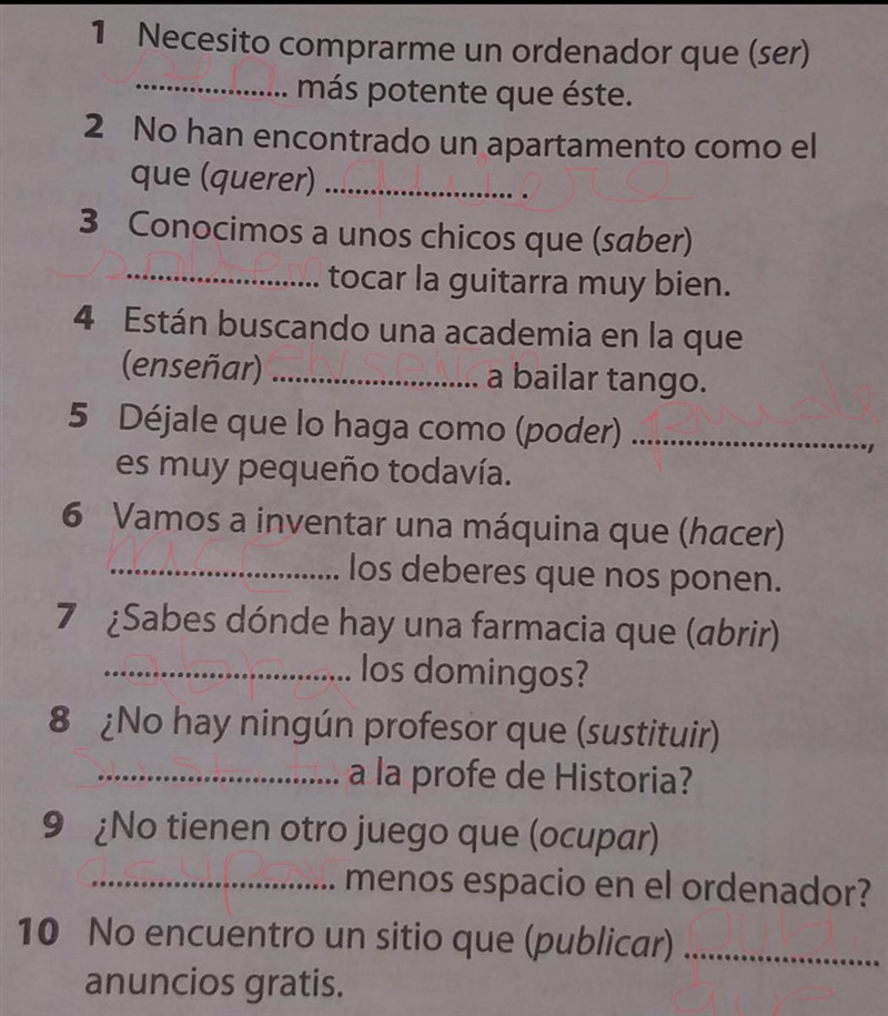 Completa las siguientes frases con indicativo o subjuntivo según convenga. Piensa-example-1