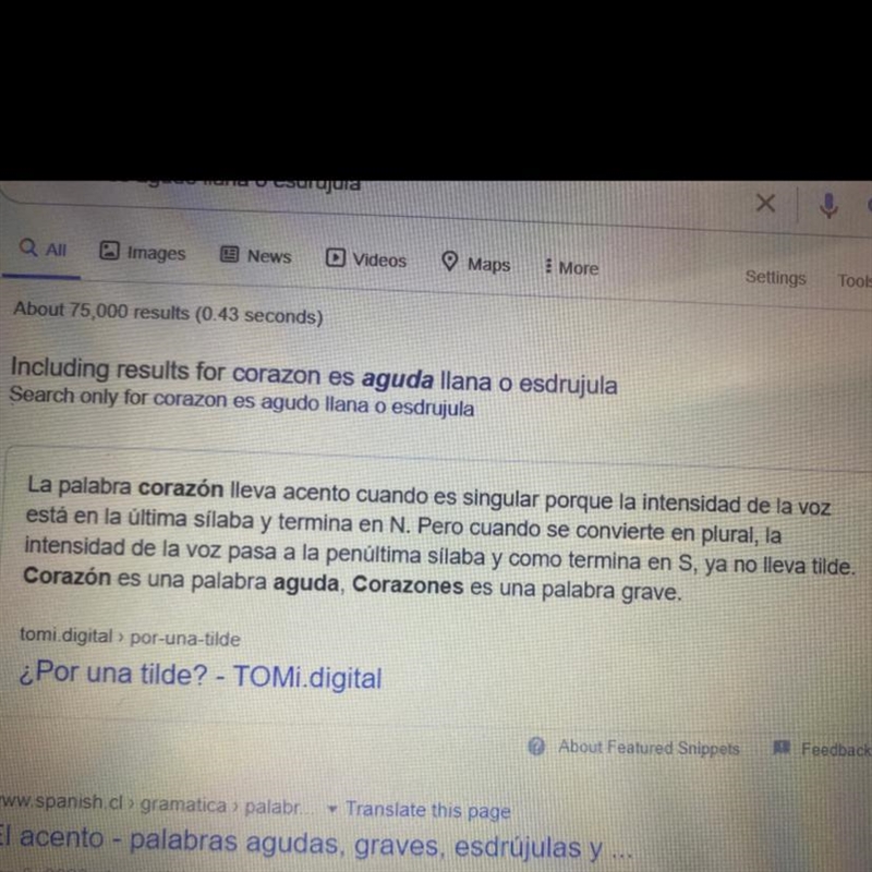 Según su acentuación ¿qué tipo de palabra es "corazón"? Aguda Llana Esdr-example-1