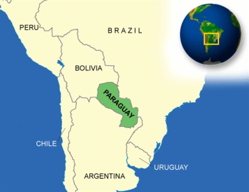 What country is in the northern border of paraguay-example-1