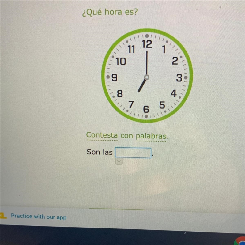 ¿Que hora es? 7:12 contesta con palabras-example-1