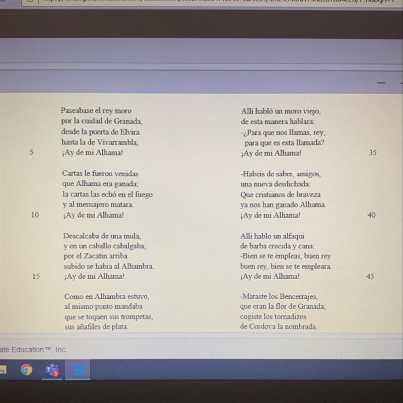 1. Los cuatro primeros versos de este poema... A se refieren a una acción ya iniciada-example-1