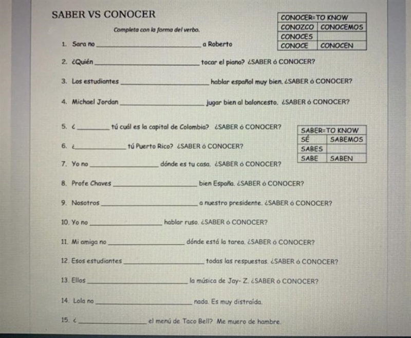 Please help me with the Saber VS Conocer! I have more but I couldn’t fit them into-example-1