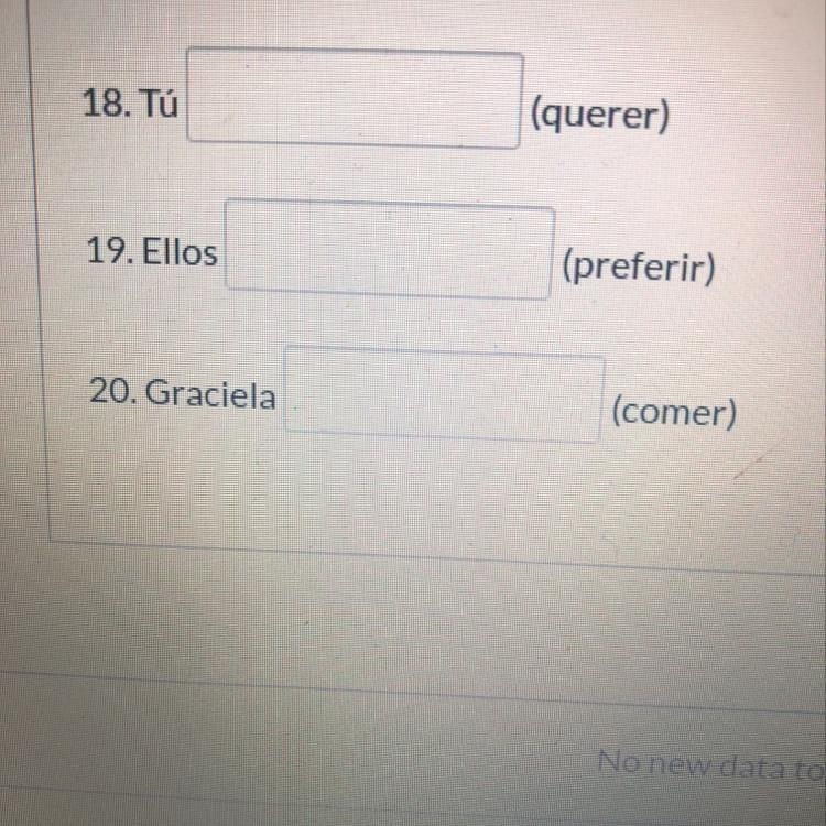 Write the correct conjugation of the following regular and stem changing verbs-example-1