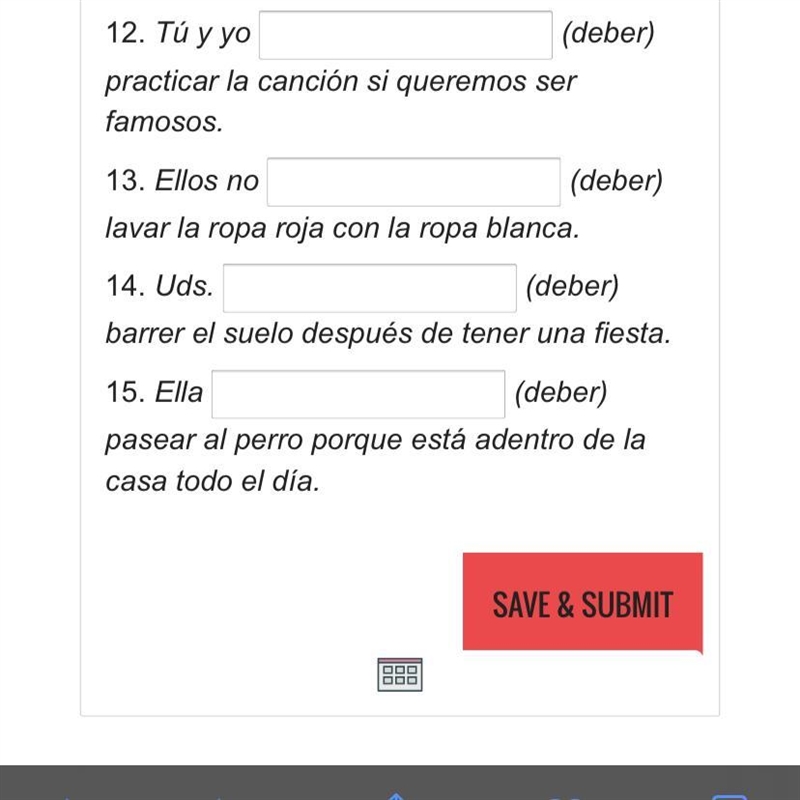 I need help don’t know what to put in the blank space it about the tener + que y deber-example-1