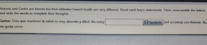 it's unscrambiling words in Spanish. please help it's the words in the parenthesis-example-1