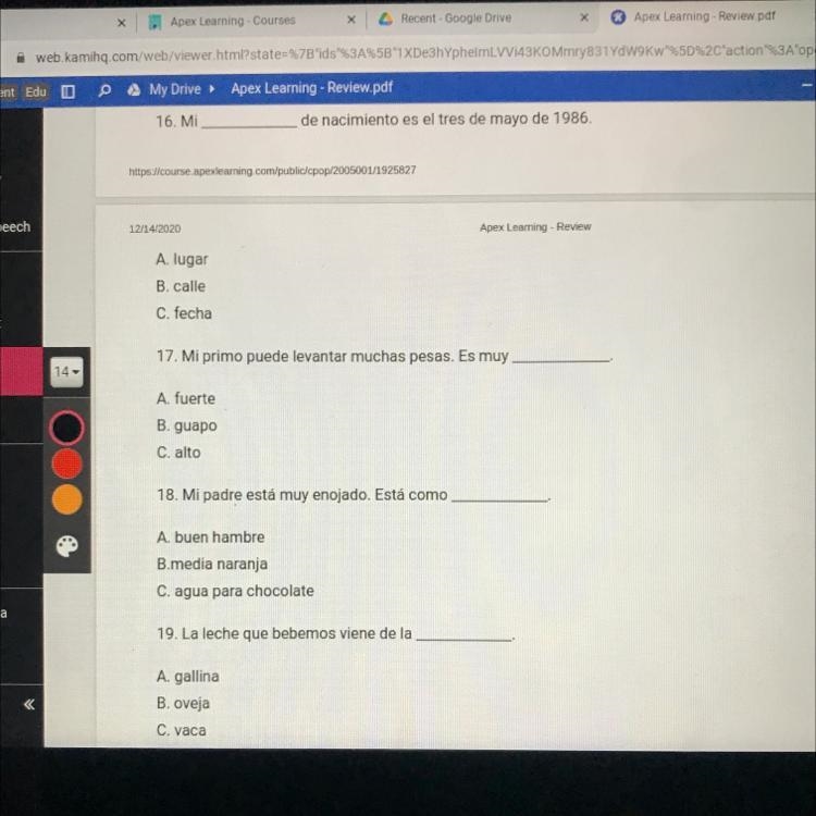 Multiple Choice Complete each sentence with the most appropriate vocabulary word or-example-1