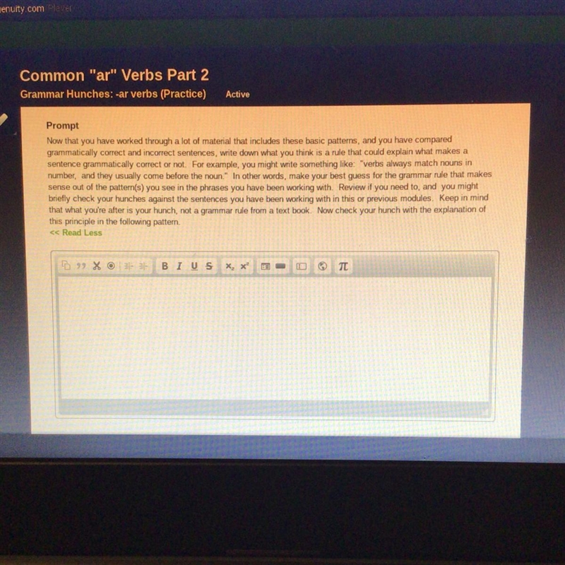 Common "ar” Verbs Part 2 Grammar Hunches: ar verbs (Practice) Prompt Now that-example-1