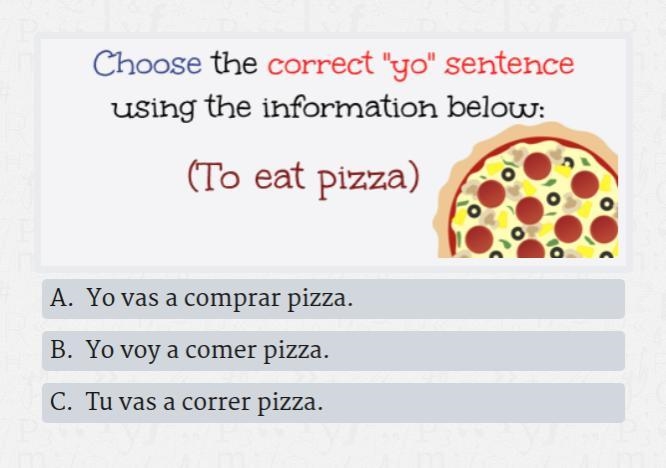 "yo" sentence (to eat pizza)-example-1