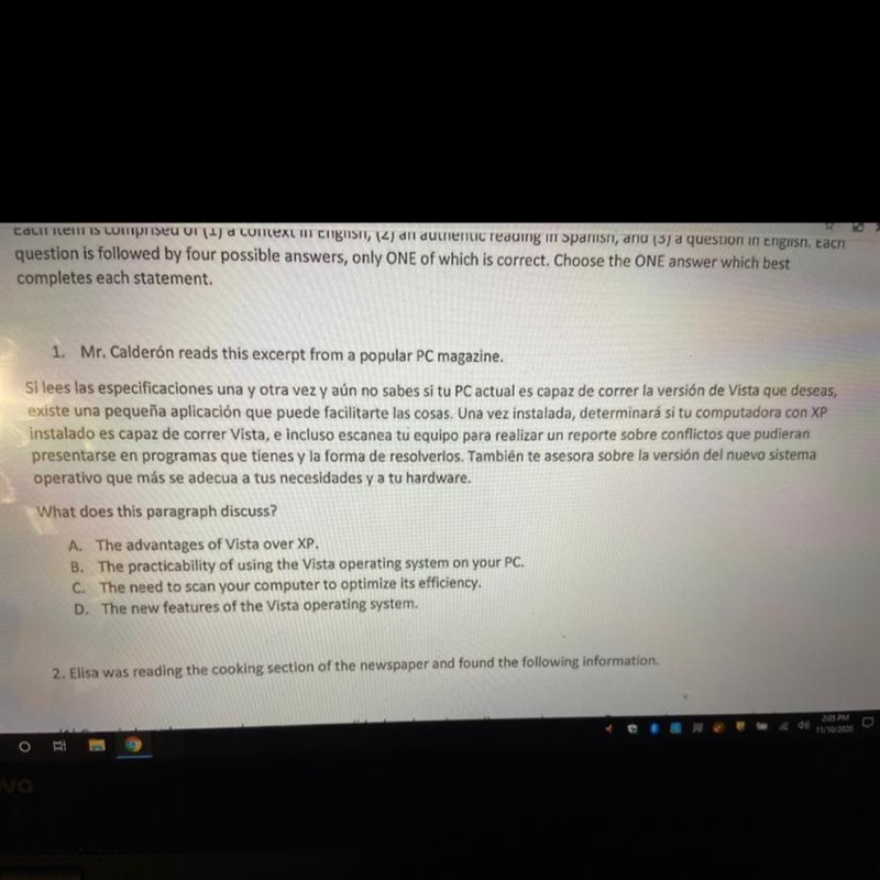 1. Mr. Calderón reads this excerpt from a popular PC magazine. Si lees las especificaciones-example-1