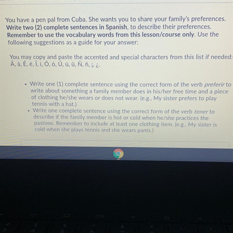 Write one (1) complete sentence using the correct form of the verb preferir to write-example-1