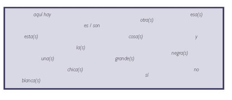 Help me please!! Drawing from the following Spanish building blocks, and the model-example-1