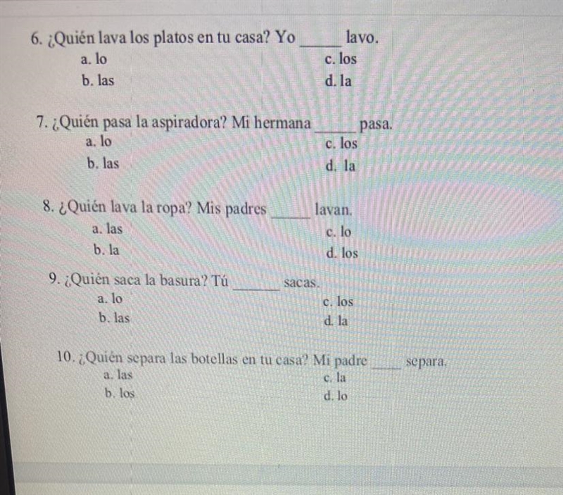 Complete the sentence with the correct Direct object pronoun.-example-1