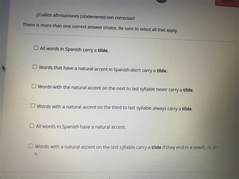 ¿Cuáles afirmaciones (statements) son correctas? There is more than one correct answer-example-1