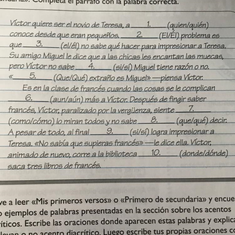 D. Ayuda a un compañero de clase a editar el resumen que hizo de «Primero de secundaria-example-1