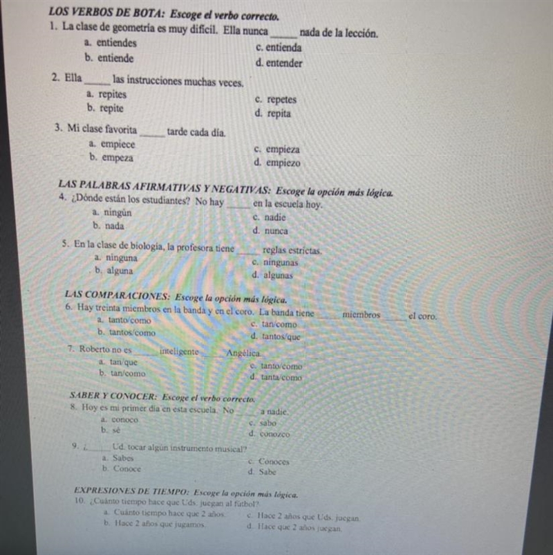 Los Verbos de bota: escobar el verbo correcto.-example-1