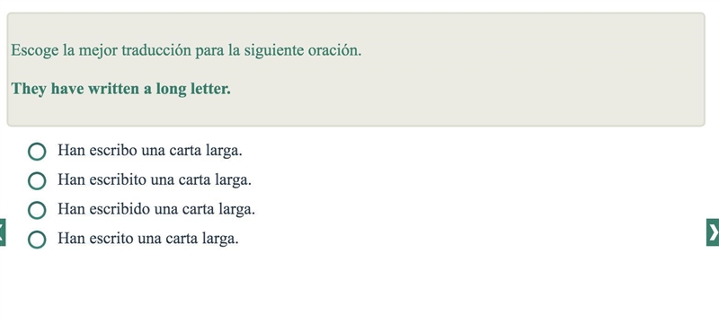 Escoge la mejor traducción para la siguiente oración. They have written a long letter-example-1