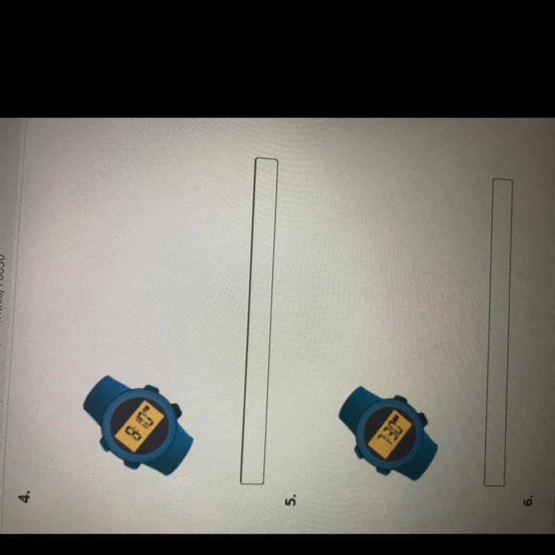 Help please ! Give the time shown using complete sentences . #4 is 8:10PM and #5 is-example-1