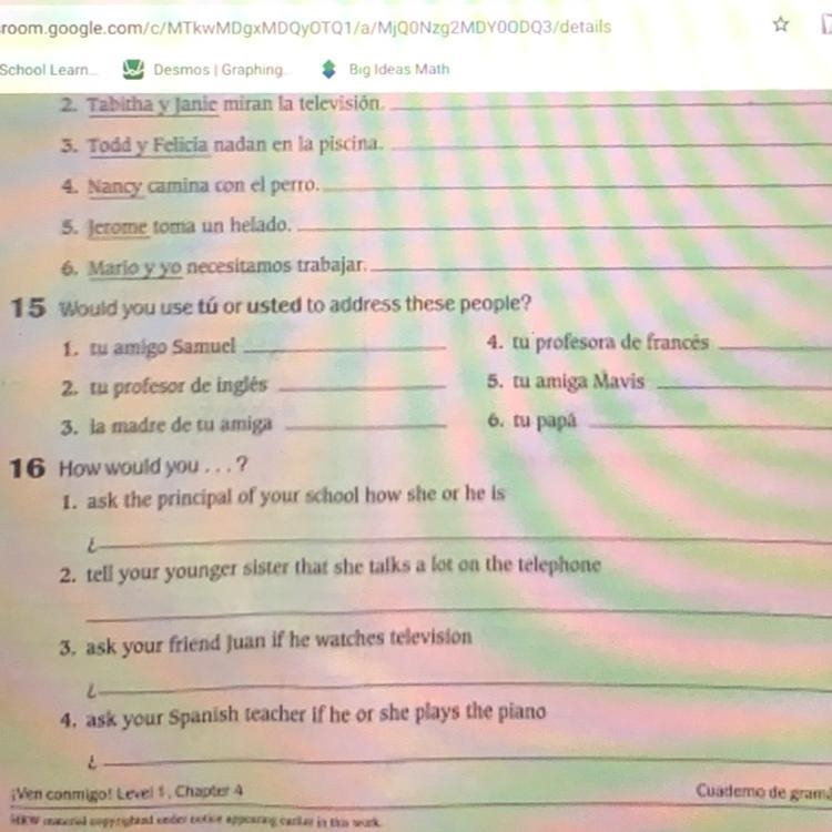 Would you use tu or usted to address these people?-example-1