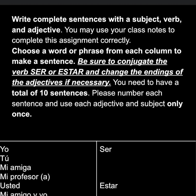 I don’t know how to do those 10 sentence please help-example-1