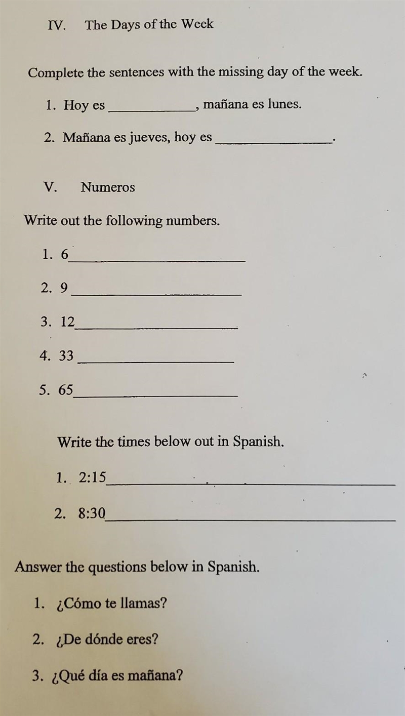 Complete the sentences and stuff Spanish homework ​-example-1