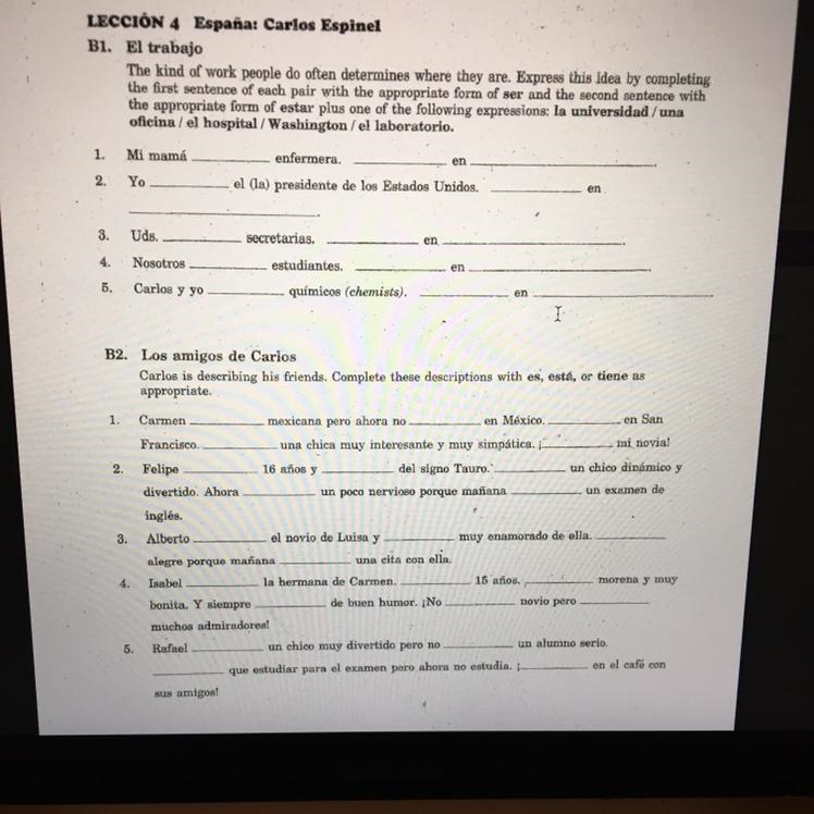 Use ser and correct form of estar-example-1