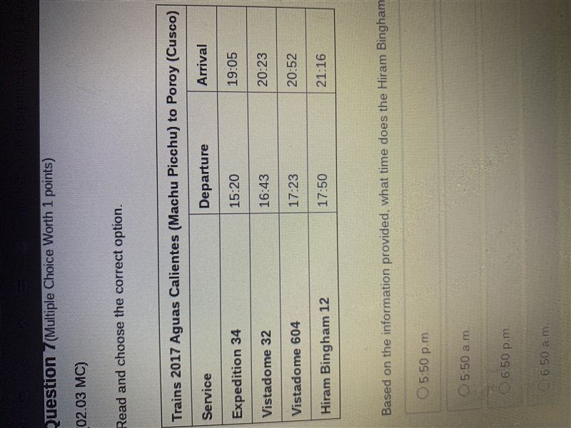 Read and choose the correct option. (insert image) Based on the information provided-example-1